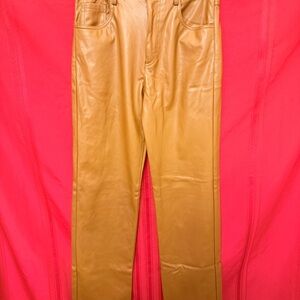 Zara Faux Leather Brown Women’s Size S Pants in Excellent Condition